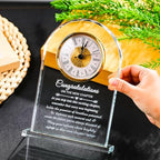 Movdyka Congratulation Gifts for Women Men, New Job Promotion Crystal Clock | Congratulation Gifts for Women Men, Congrats on New Job Promotion Gift for Coworkers Leader Employee, Crystal Plaque Decor