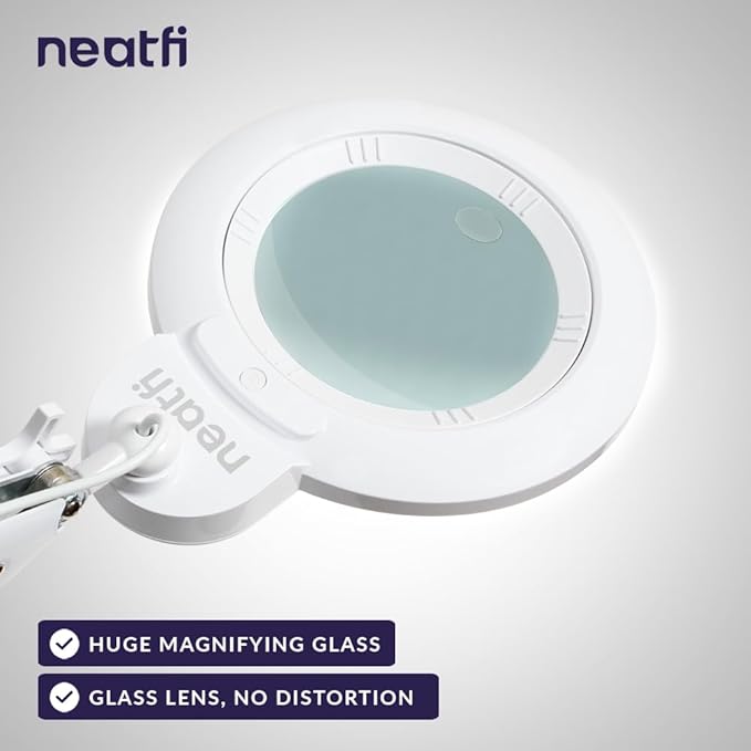Neatfi XL Bifocal LED Magnifying Lamp, 7-Inch Lens, 5D/20D Magnification - Image 2
