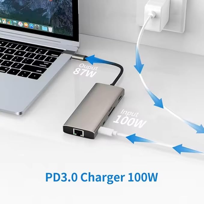 USB C HUB Dongle, 10-in-1 USB C Adapter Docking Station - Image 6