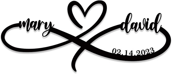 Personalized Valentine's Day Gift, Infinity Heart Wall Decor, Personalized by ENFODREAM