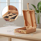 falling in art 27 pcs beechwood tabletop easel, side view