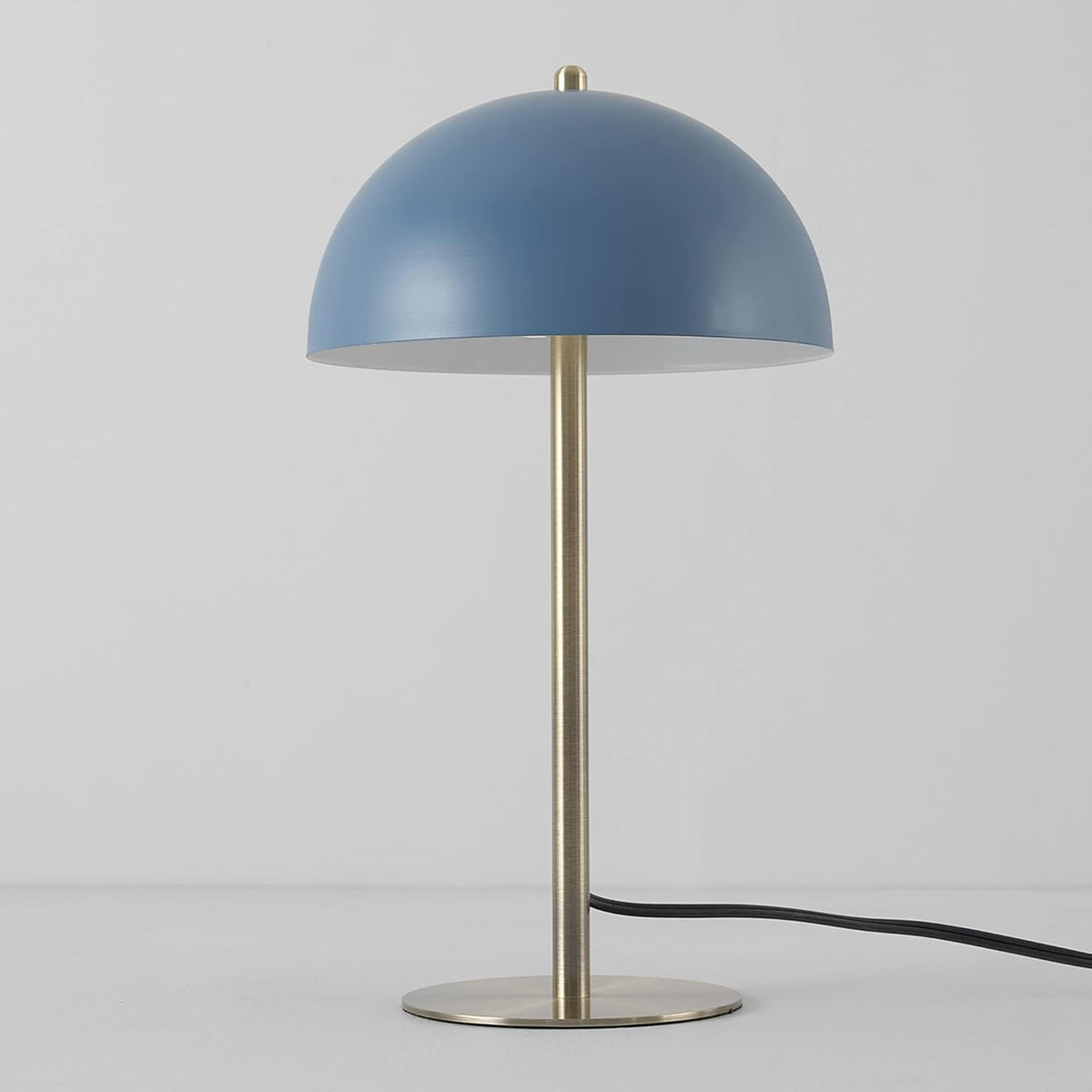 Globe Electric 15" Matte Blue Desk Lamp with Matte Brass Accents