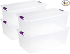 Sterilite 4-Pack 110 Quart ClearView Latch Box, Stackable Organizer Bins by Sterilite