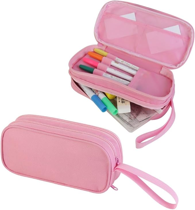 HiGaits Pencil Case for Boys, Durable Pen Box Pink Cat - Image 3