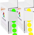 ChromaLabel 1/2" Round Removable Fluorescent Green and Yellow Stickers by ChromaLabel
