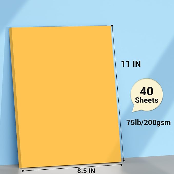 Cardstock 8.5 x 11, Thick Printer Paper 75 lb/200 gsm, 40 Sheets Card Stock - Image 2