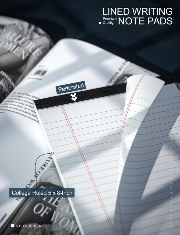 8 Pack Office Legal Pads 5x8" Lined Writing Note Pads 5x8 - Image 3