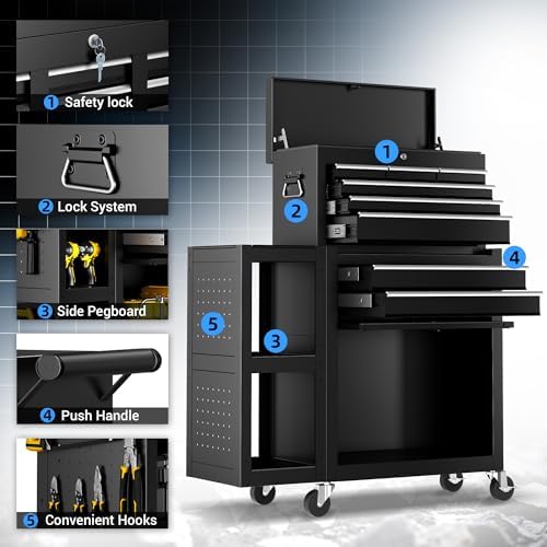 8 drawer rolling tool chest, 3-in-1 assembled tool, package contents