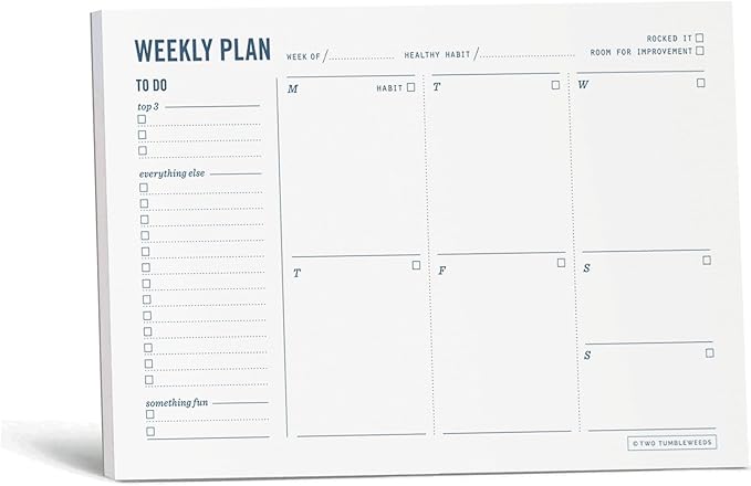Weekly Planner Pad by TwoTumbleweeds