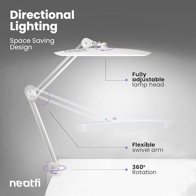 Neatfi XL 2, 200 Lumens LED Task Lamp, 4 Level Brightness, 3 Light Modes - Image 7