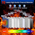 6500°F Large Capacity Upgraded Fireproof Money Bag with Lock,10 Layers of Heat Insulated Materials with Waterproof Zipper/Reflective Strip with Handle for Cash/Important Documents