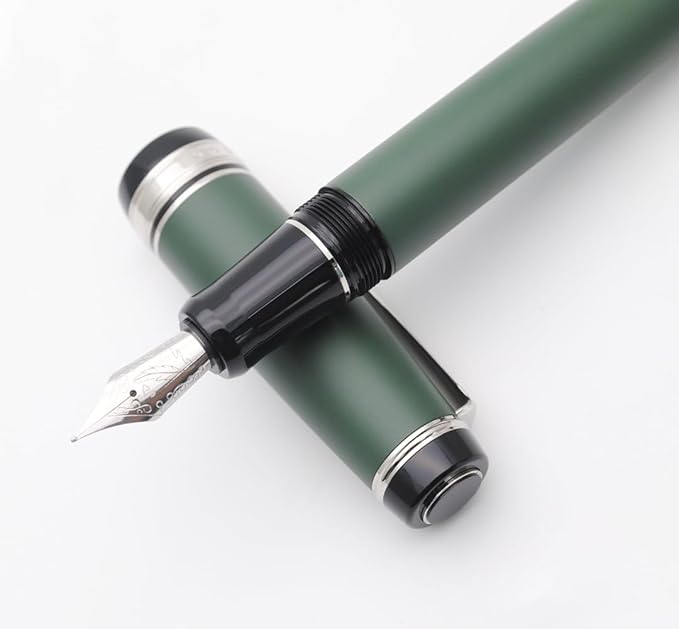 xixixiaozhu Metal Big Fountain Pen Set Medium Nib 0.7mm, Includes Ink Refill - Image 3