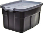 Rubbermaid Heavy Duty Black Storage Bins Plastic Totes - Image 4
