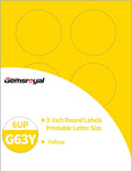 Gemsroyal 3 Inch Yellow Round Labels Printable, 3 Colorful Circle Stickers by Gemsroyal