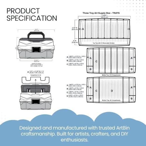 artbin 3-tray art supply box with handle, durable, view 10