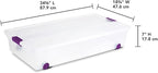 Sterilite 8-Pack 60 Quart ClearView Latch Box, Wheeled Underbed Organizer Bins - Image 3