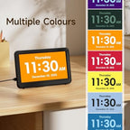 raynic date clock, digital clock with 12 themes showing dimensions