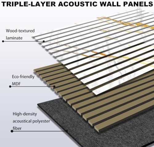 acoustic wall panels,4 pack 47.2"x23.6" noise dampening wood, close-up detail
