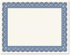Elite Blue & White Parchment Certificate Papers by Fine+Stationery