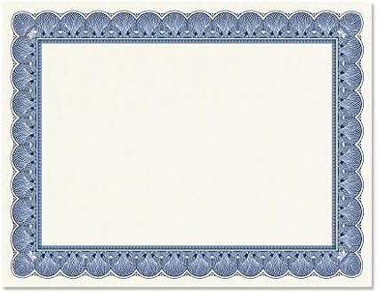 Elite Blue & White Parchment Certificate Papers by Fine+Stationery