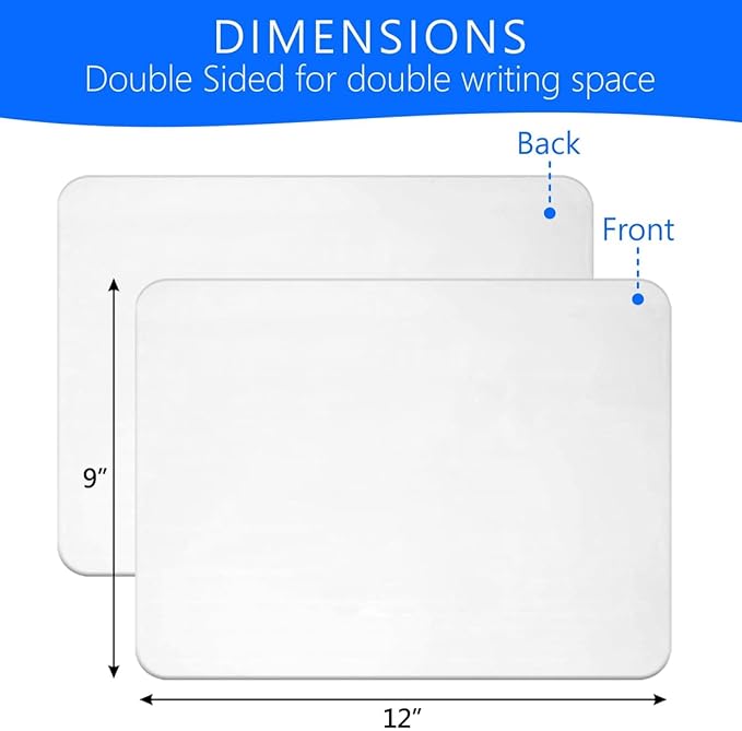 Small White Board, 9 x 12 Double Sided Dry Erase Lapboard - Image 2