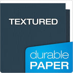 Oxford Twin-Pocket Folders, Textured Paper, Letter Size, Dark Blue, Holds 100 - Image 4