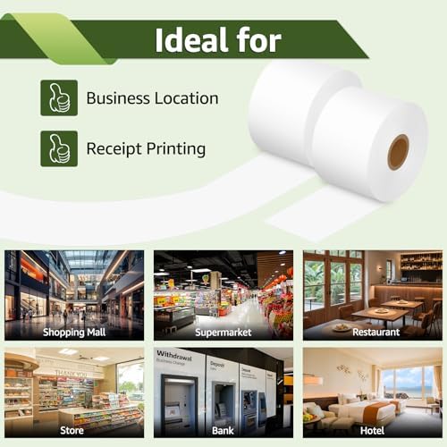 Cruxer Continuous Receipt Paper Compatible for Dymo 30270 2-1/4" x 249ft | A30270 (57mm x 76m) Non-Adhesive White Thermal Paper for Label Writer 300 310 320 330 400 Duo 450 Twin Turbo Printer, 1 Roll