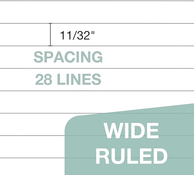 POPRUN White Legal Pads 8.5 x 11.75 Wide Ruled, 100GSM Writing Paper Pad - Image 3