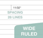 POPRUN White Legal Pads 8.5 x 11.75 Wide Ruled, 100GSM Writing Paper Pad - Image 3