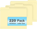 Manila Folders, HERKKA 220 Pack 1/3 Cut Tab File Folders, Manila Folders 8.5 x by HERKKA