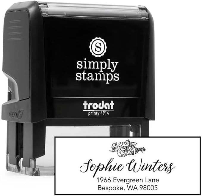 Custom Floral Address Stamp | Choose from 12 Designs | Multiple Ink Color by 904Custom
