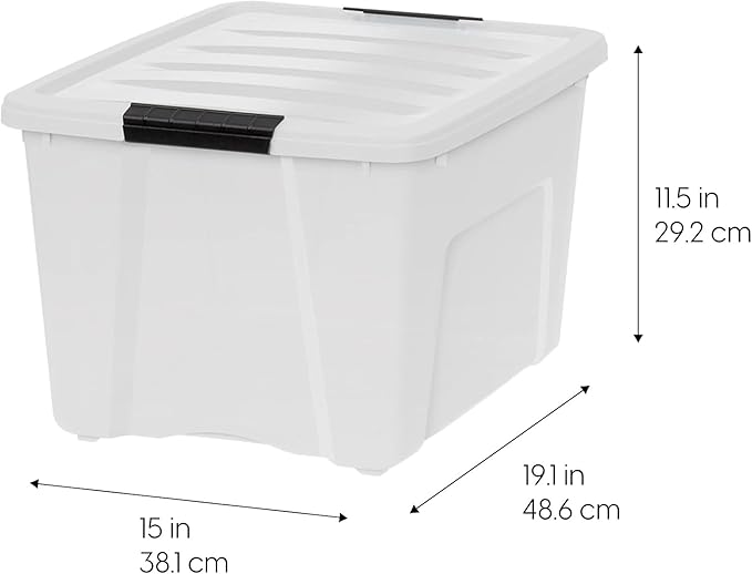 IRIS USA 40 Qt Stackable Plastic Storage Bins - Image 3