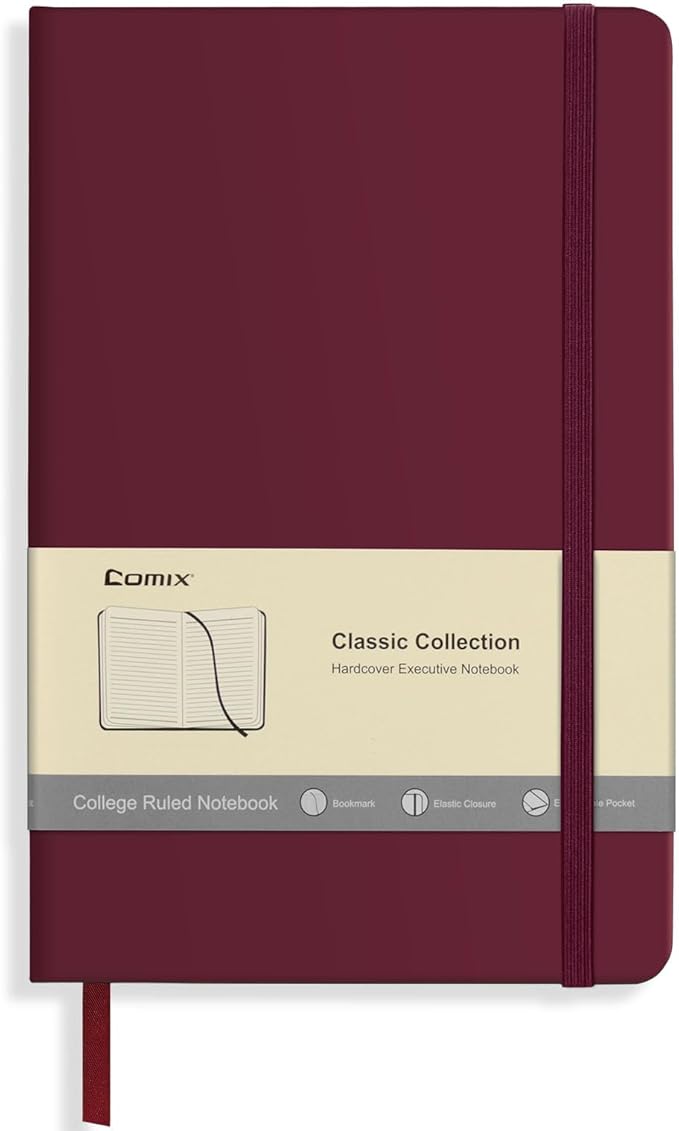Comix Lined Journal Notebook for Women Men, Journaling Notebooks for Office by Comix