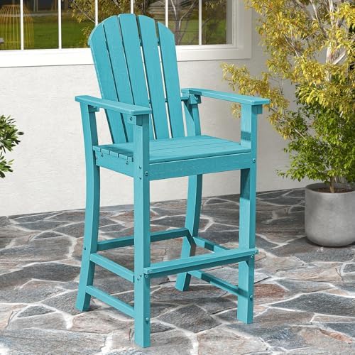 Tangkula Outdoor Tall Adirondack Chair 30 Inches Seat Height, HDPE Bar Height...
