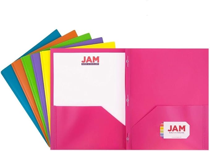 JAM PAPER Plastic 2 Pocket POP Folders by JAMPaper