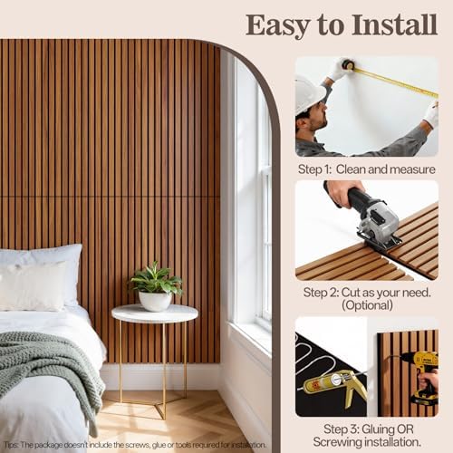 acoustic wood panels for wall 47.24" x 12.79" on a desk or shelf