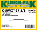 Klinch-Pak K-SWC7437-5/8, 5/8" Leg by 1-3/8" Roll Staples, 000 per Package - Image 2