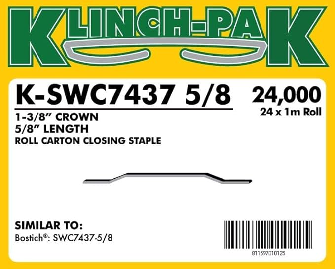 Klinch-Pak K-SWC7437-5/8, 5/8" Leg by 1-3/8" Roll Staples, 000 per Package - Image 5