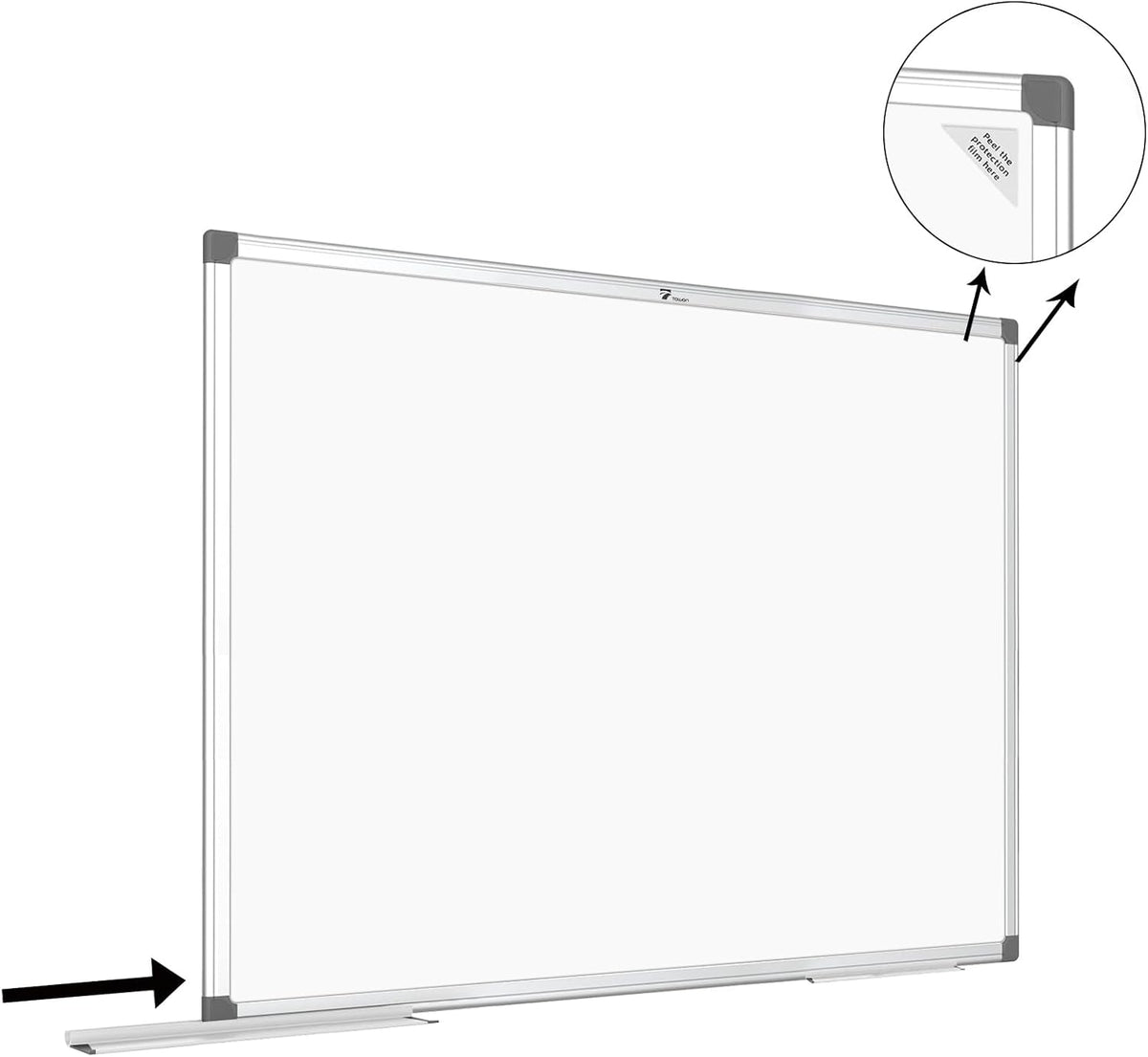 TOWON Magnetic Dry Erase Board 72x48 in, Aluminum Frame, Silver Border
