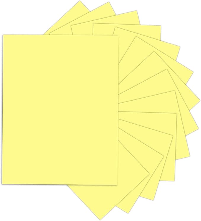 24 Sheets Yellow Cardstock 8.5 x 11 Thick Paper, Goefun 80lb Card Stock Printer by Goefun