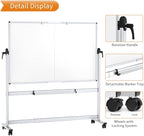 VIZ-PRO Double-Sided Mobile Whiteboard, 72 x 48 Inches, Magnetic Rolling Dry - Image 4