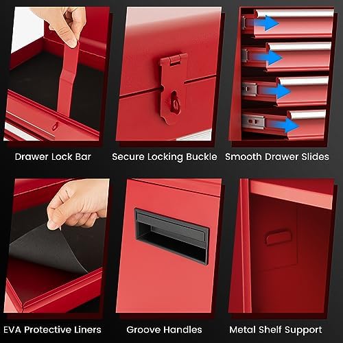 dreamade 5-drawer tool chest combo, rolling tool cabinet on a desk or shelf