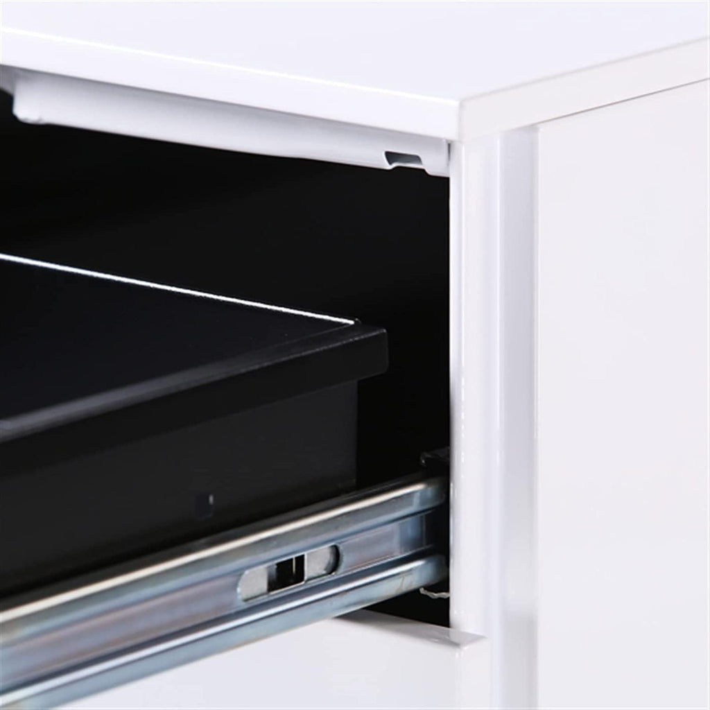 File Cabinet Three Drawers Side Pull Metal File Cabinet White Iron Chest of Drawers for Home Office Furniture 30 * 45 * 60Cm,
