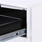 File Cabinet Three Drawers Side Pull Metal File Cabinet White Iron Chest of Drawers for Home Office Furniture 30 * 45 * 60Cm,