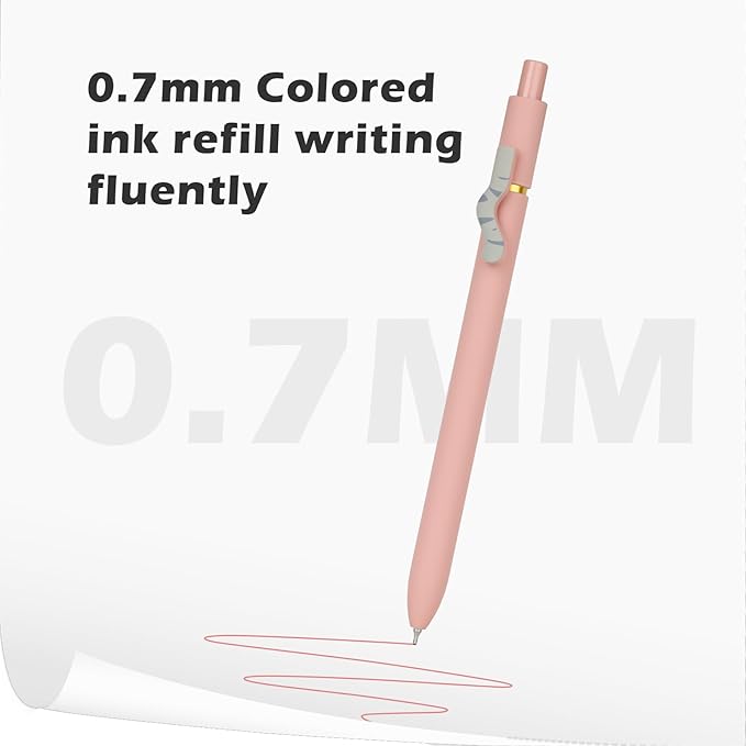 Ddaowanx Cat Gel Pens, 6 Assorted Colors 0.7mm Cute Colored Pens Fine Point - Image 3