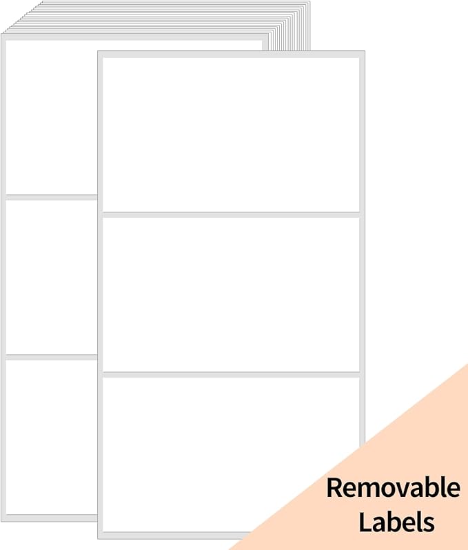 STARLIBOO Removable Colored Labels Stickers, 3X5 Inch Removable Large Label by STARLIBOO