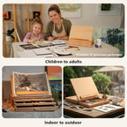 djar portable tabletop easel for painting with 3, front angle view