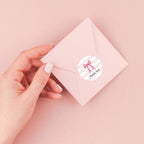 Pink Bow Thank You Stickers / 500 Girl Baby Shower Gratitude Envelope Seals / 1.5" Round Appreciation Labels/Small Feminine Bridal Shower Striped Thanks Sticker Roll/Made in The USA