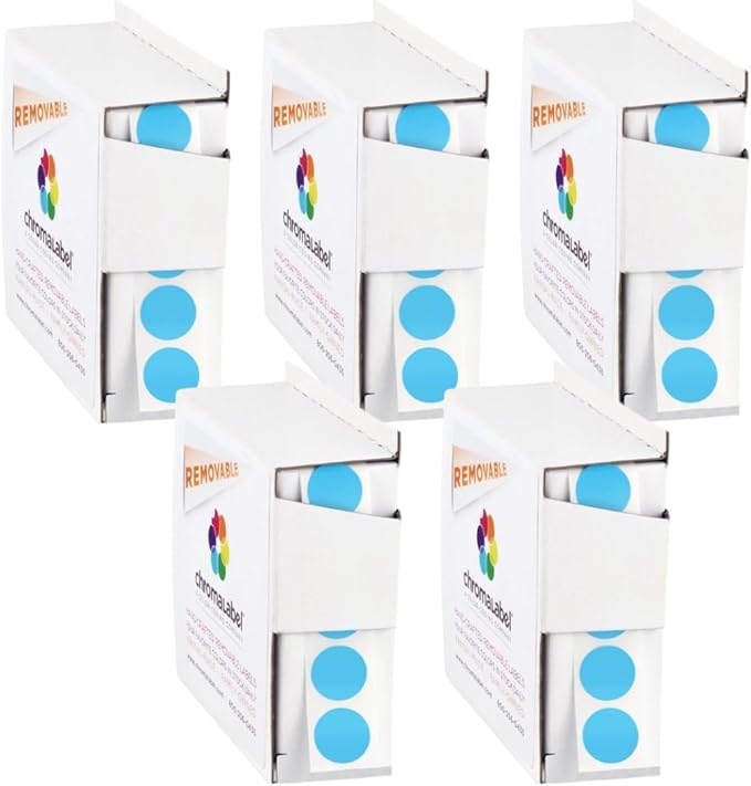 ChromaLabel 1/2 Inch Circle Sticker Labels, High Visibility Round Colored by ChromaLabel