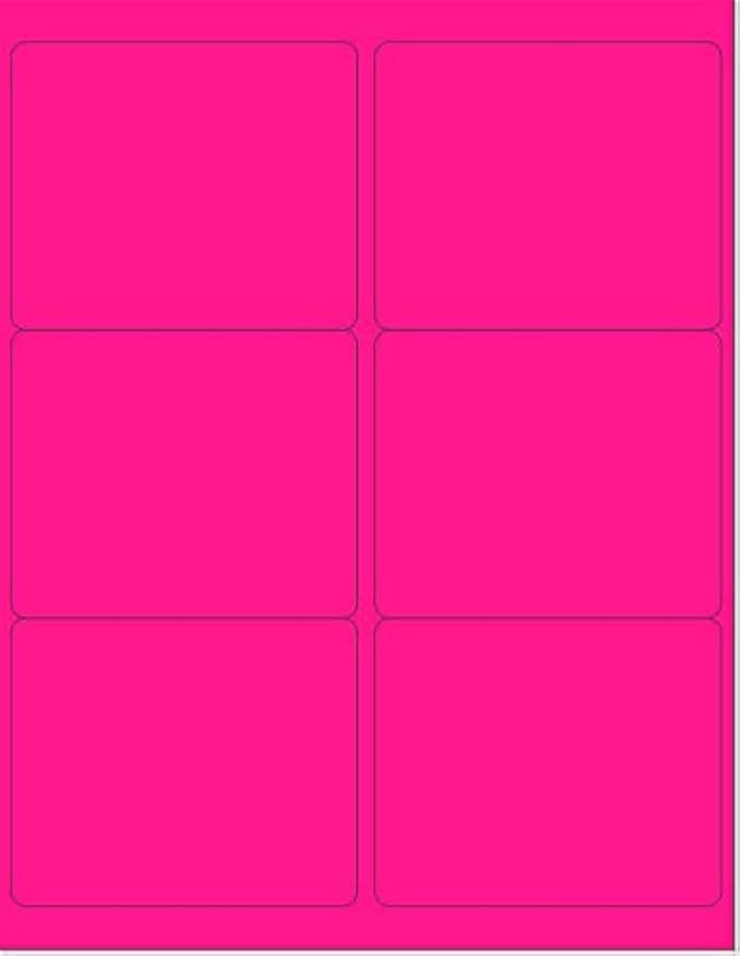 8-1/2 x 11" Neon Color High Light Fluorescent Labels by NextDayLabels